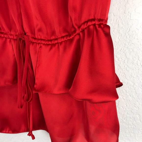 Red Ruffles Satin Top ❤️ - Picture 6 of 8